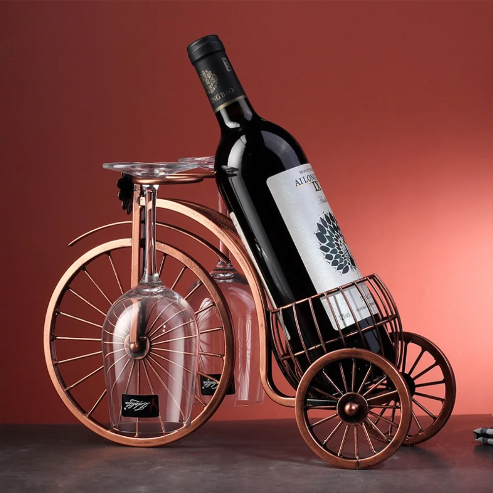 Creative Metal Wine Rack European Retro Tricycle Red Wine Rack Bike Display Storage Organizer Shelf Kitchen Bar Home Decor wine rack