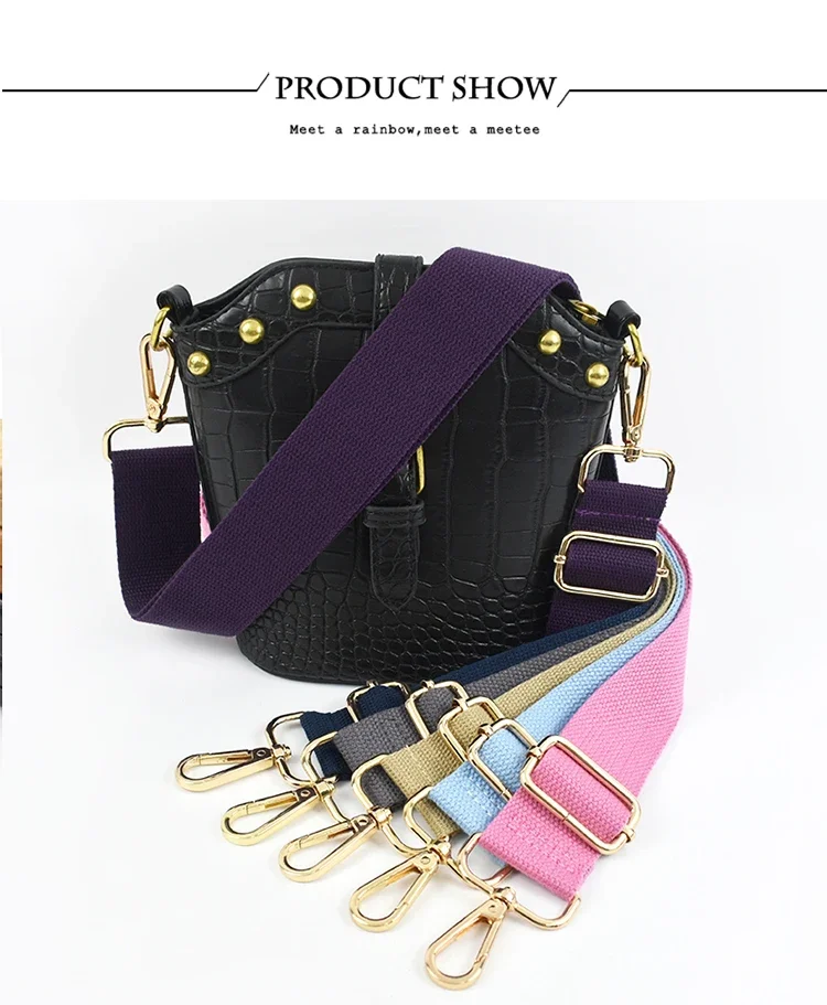 Deepeel 38mm Canvas Webbing Adjustable Bag Strap 80-140cm Handbag Shoulder Straps with Buckle Crossbody Bags Replace Accessories