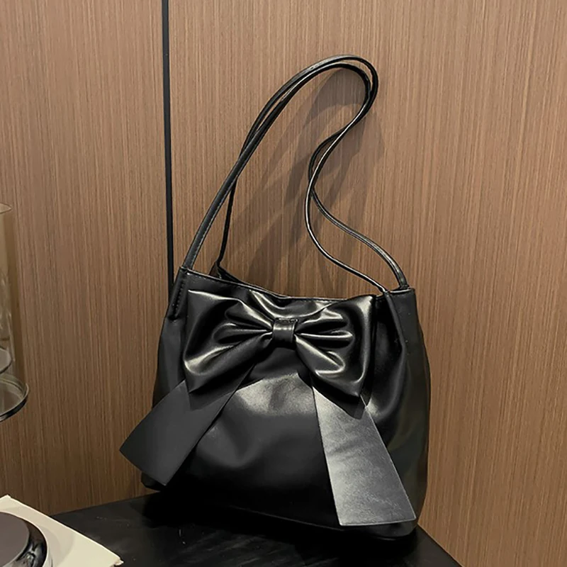Bow Handlebags For Women Shoulder Bags Leisure Armpit Bag Shopping Versatile Bags Dumpling Handbag Female Hand Bags
