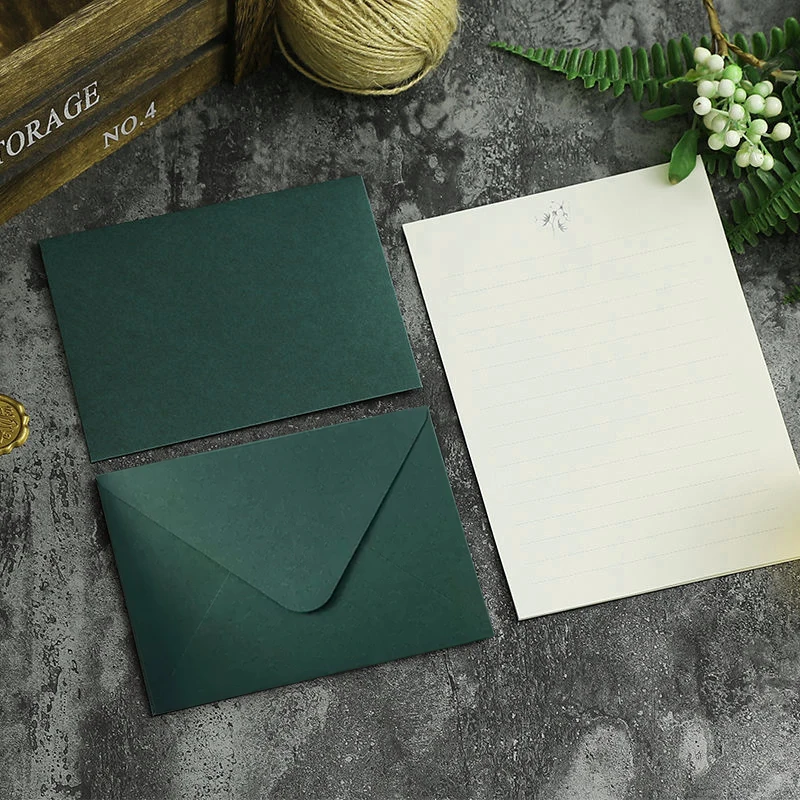 Mailing Envelopes 10pcs/lot Green High-grade 250g Paper Small Business Supplies for Wedding Invitations Postcards