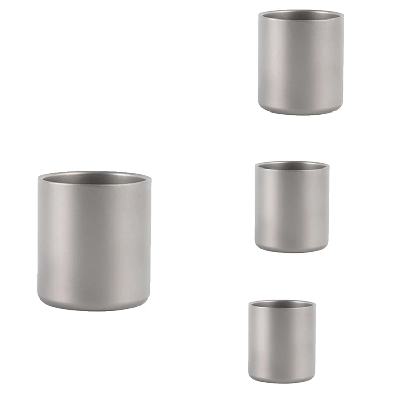 

Double Wall Titanium Water Cup Coffee Tea Mug For Home Office Outdoor Camping Hiking Picnic Without Handle