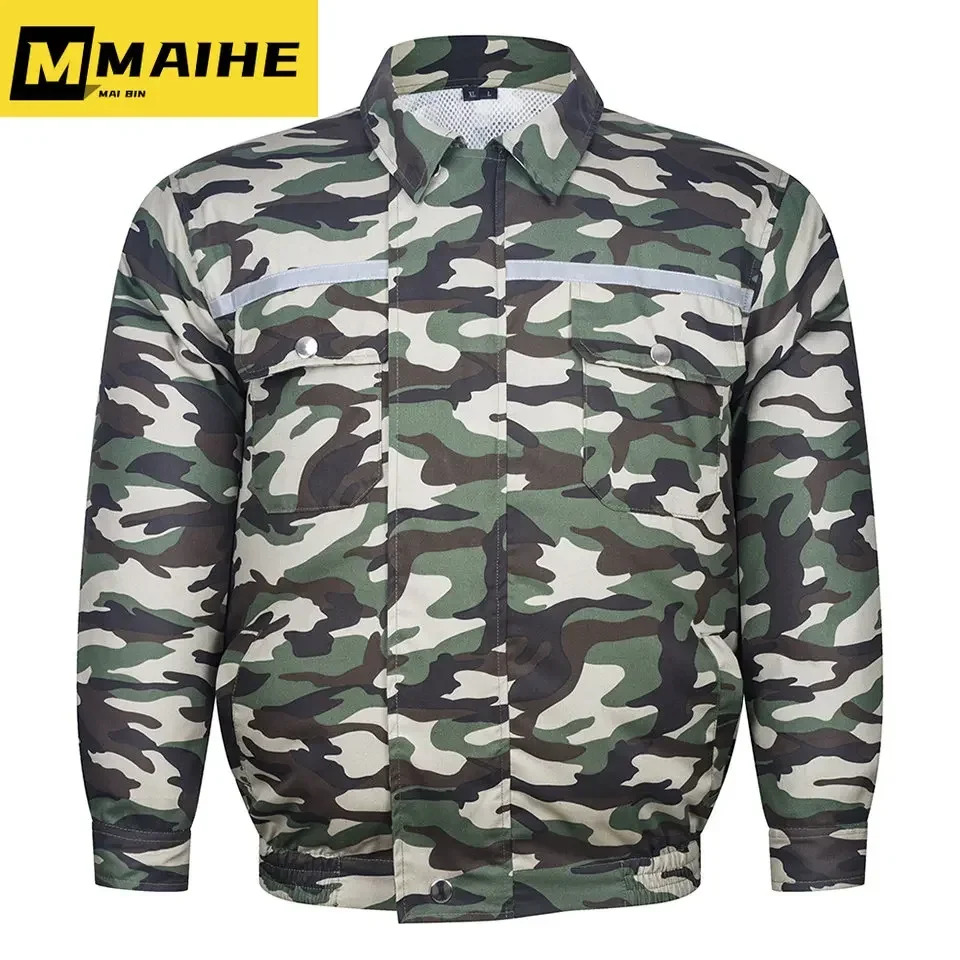 2024 Summer Outdoor Cooling Fan Jacket Men USB Air Conditioning Clothing Sun-Protcetive Coat Construction Work Clothes Jacket