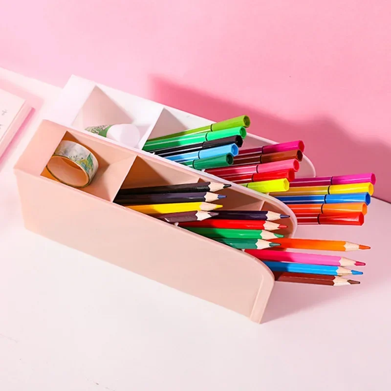 Desk Organizer for Pens Storage Brush Stand Desk Pencil Holder for Office Makeup Storage Box Kawaii Stationery School Supplies 5