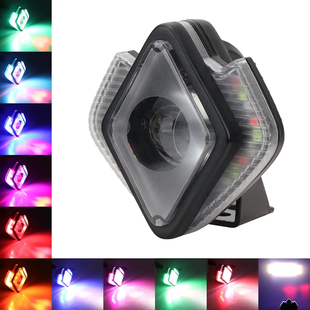 

50W LED Motorcycle Headlight Spotlights Bicycle Super Bright Lamp Motorcycle Reverse Brake Fog Lamp Accessories White and rgb