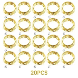 20 Pack Battery - Powered Silver Copper String Lights - 20 LED Fairy Lights for Weddings, Parties, and Christmas Decor (Warm White)