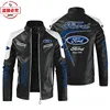 Ford LOGO printed racing suit pu leather jacket windproof four-season Ford team men's jacket overalls 1