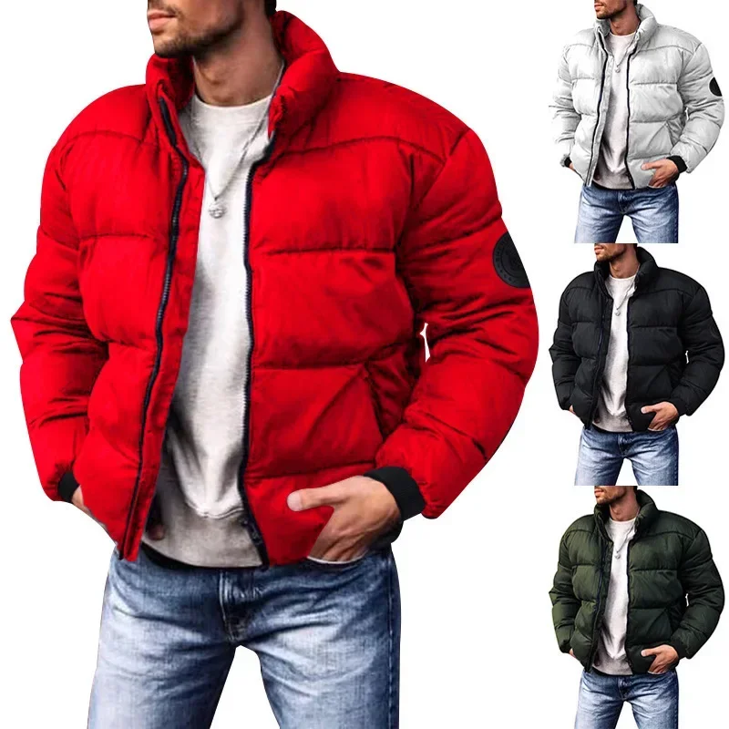 

Мужское хлопковое пальто с воротником-стойкой, утепленное пальто из хлопка, зима 2023