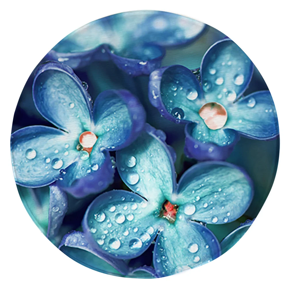 

Новинка, модный круглый ковер CLOOCL, симпатичный синий маленький цветок, 3D Печатный пол, фланелевые коврики, ковры для гостиной