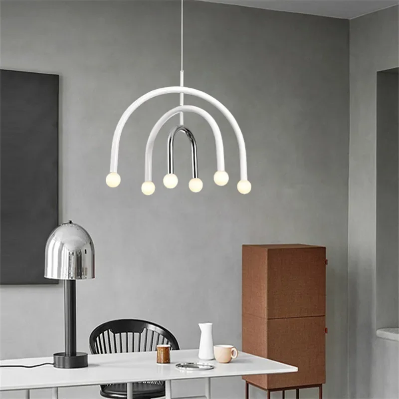 DIY Bauhaus color chandelier color blocking minimalist geometric chandelier hotel restaurant children's room lighting fixtures led chandelier ceiling chandelier led pendant light