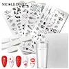 NICOLE DIARY Nail Stamping Plate Love Heart Leaf Flower Spring Summer Print Template Jelly Stamper Scraper Blooming Sponge Kit 1