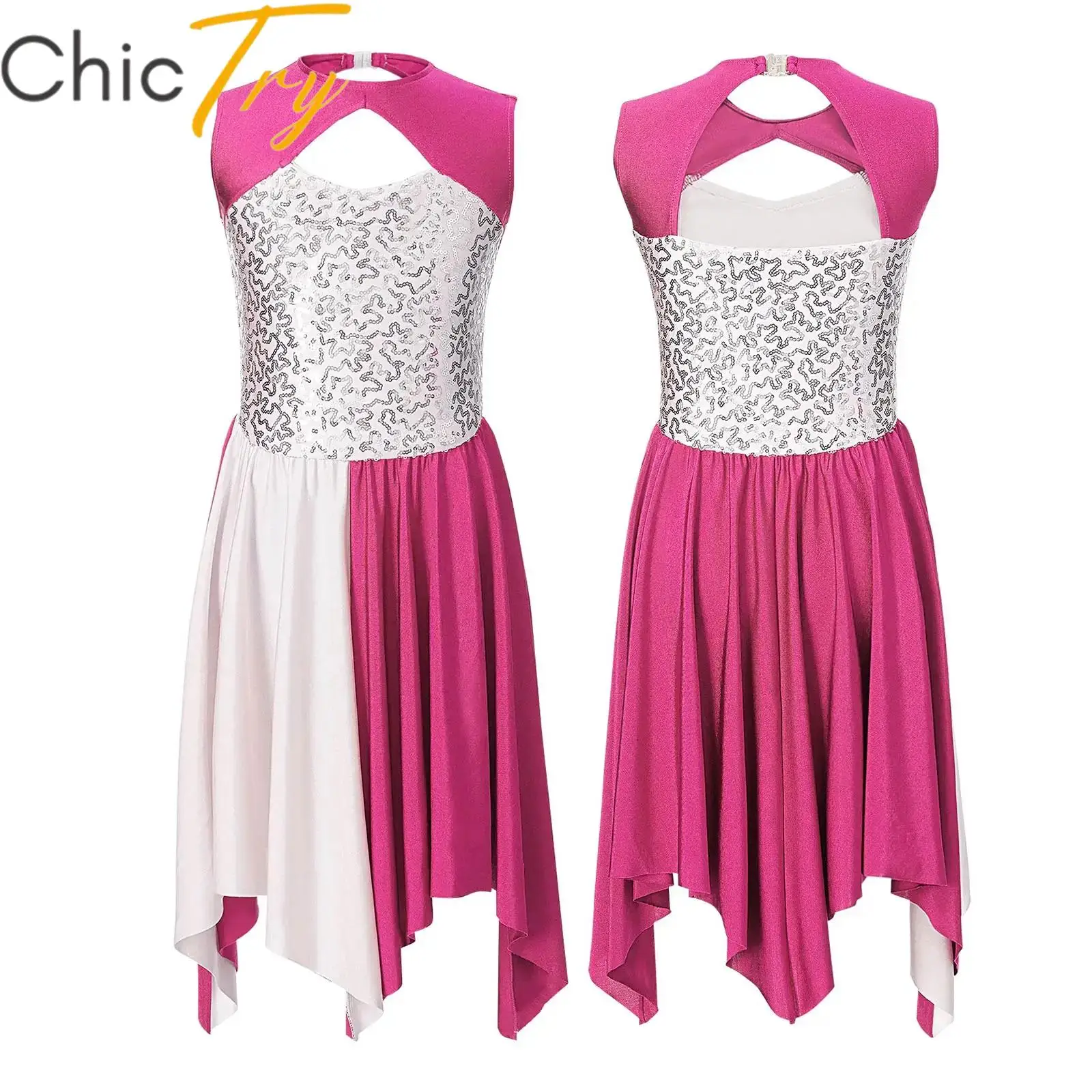 

Kids Girls Praise Dance Dress Sleeveless Ballet Gymnastics Leotard Dress Stage Performance Church Liturgical Lyrical Dancewear