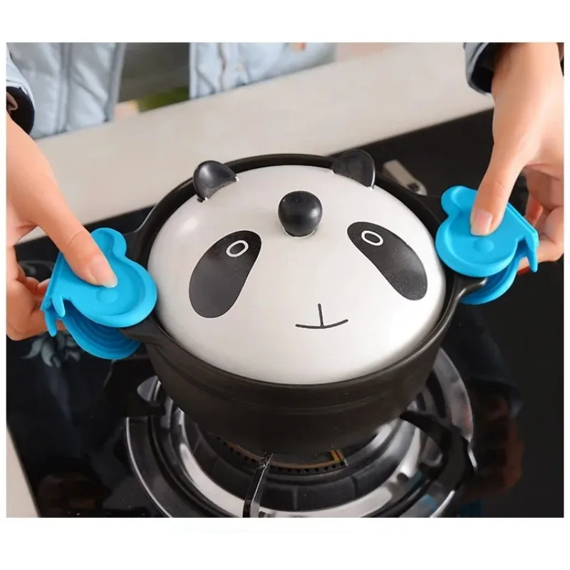 2pcs/lot Silicone Oven Mitts Heat Resistant Pot Holder Kitchen BBQ Grilling Microwave Baking Tools