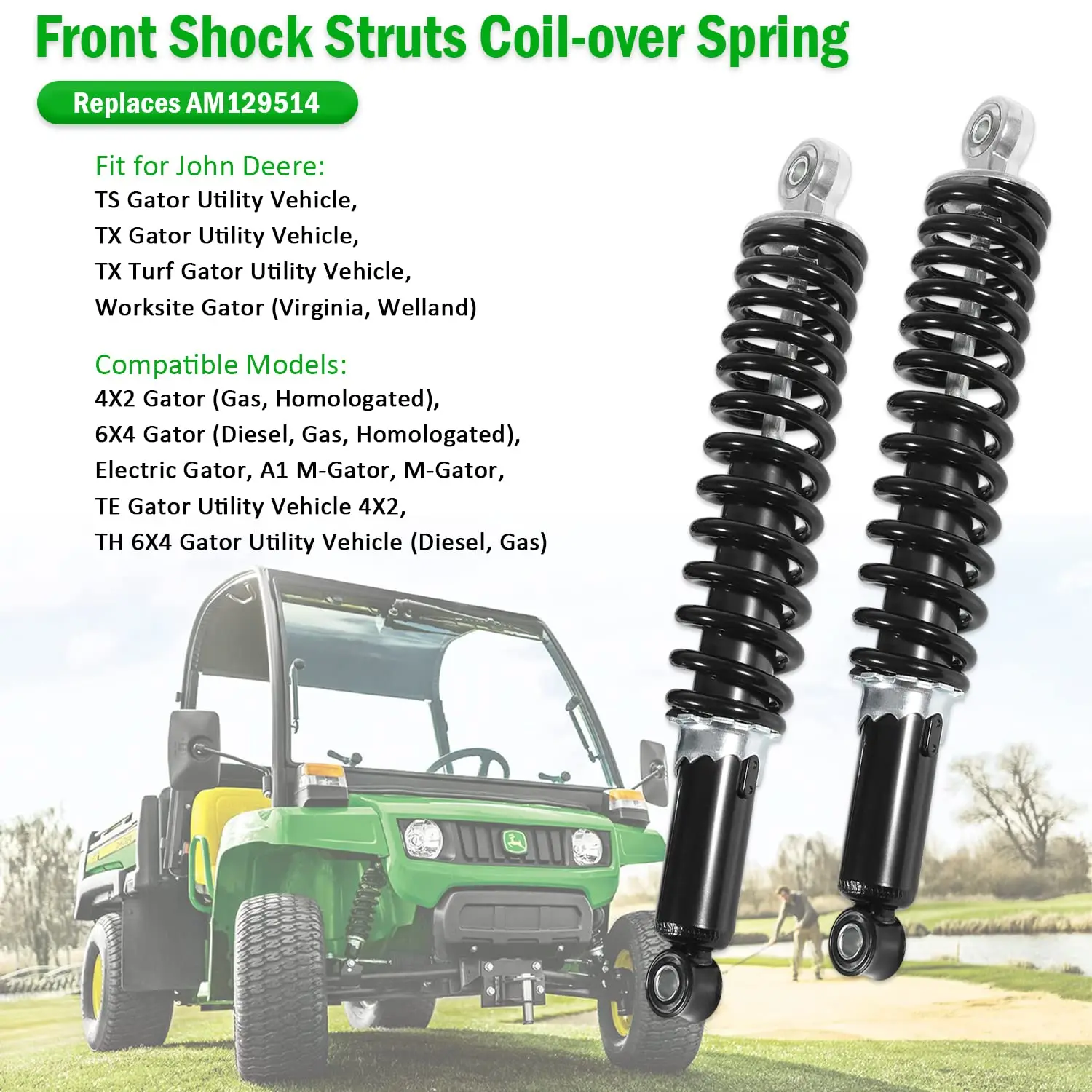 Am129514 Kit Sospensione Anteriore Ammortizzatore Per John Deere Gator 4 X2 6 X4 Te Th Ts Tx Turf Utility Vehicles, Sostituisce Anteriore Sinistro