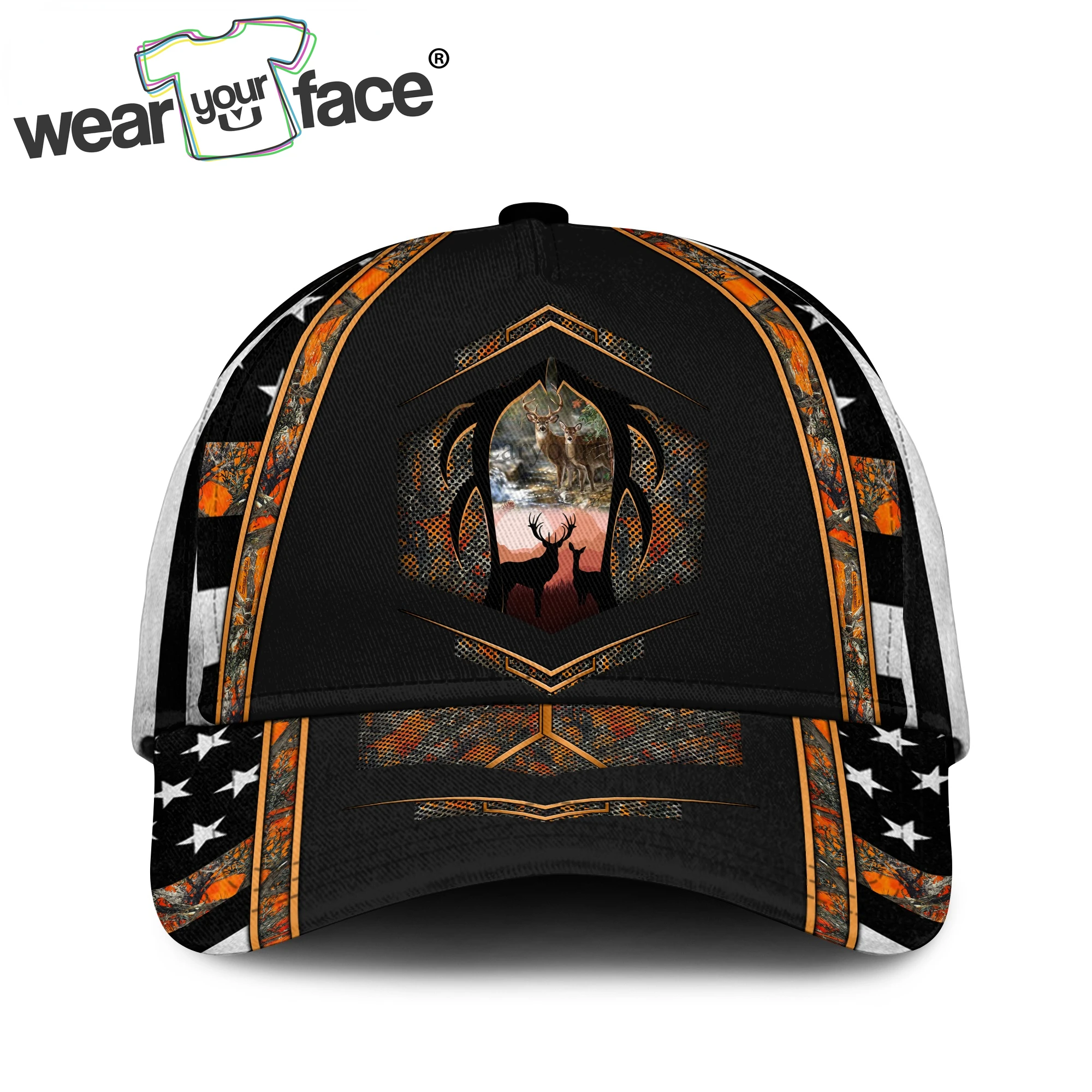 Alce Skull Deer Hunting Berretto Da Baseball 3D All Over Stampato Snapback Cappello Uomo Donna Adulto Hip Hop Copricapo Parasole All'Aperto