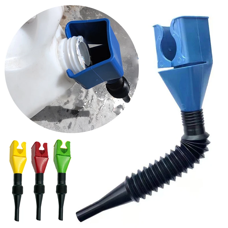 

Car Flexible Draining Oil Plastic Funnel Multi-Function Funnel Hand-Free Gasoline Engine Oil Funnel Square Mouth Refueling Tool