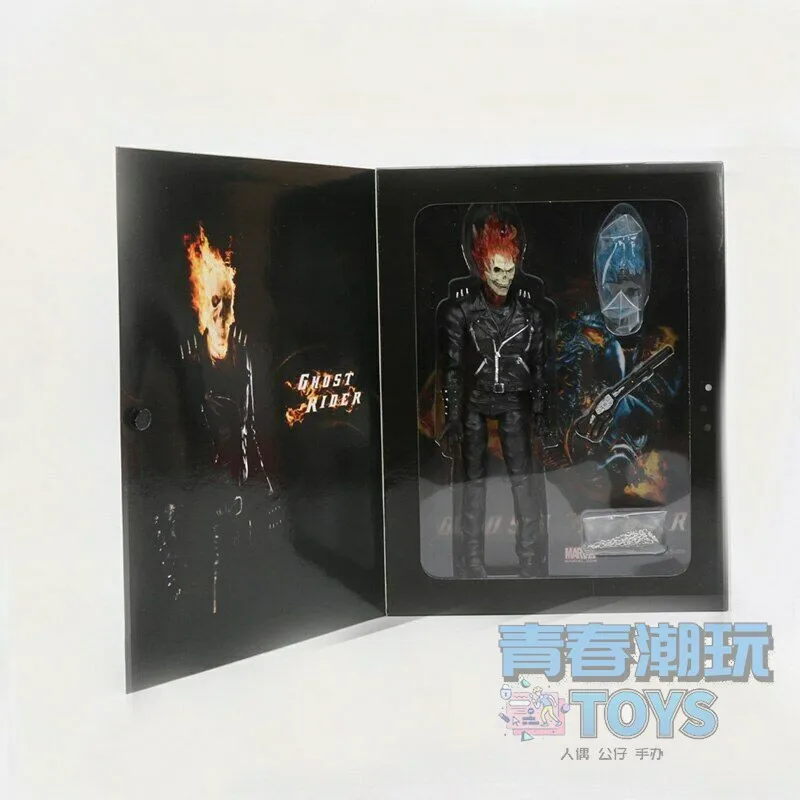 thumbnail image 1 of Nuevo modelo de cabeza intercambiable de Marvel Soldier Skull Ghost Rider Johnny Blaze, figura de acción de PVC, modelo coleccionable de juguete, 1 of 5