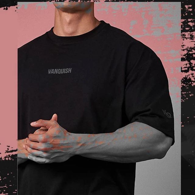 JXXIATANG Workout Shirts Short Sleeve Oversized Hipster Loose Gym Shirts Basketball Hip-hop Street Style T-shirts for Men, Men's, Size: 3XL, Black