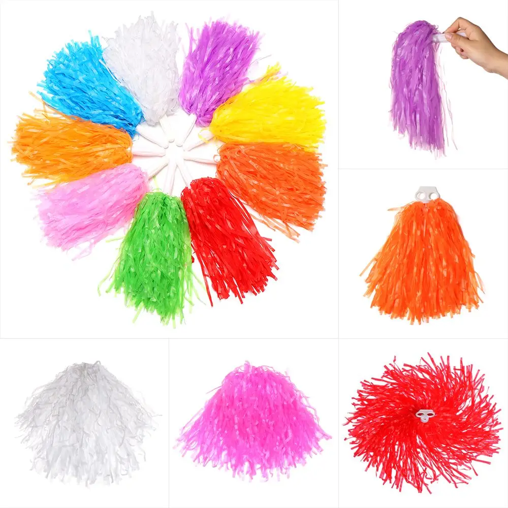1 Pair Multicolor Cheerleading Pom Poms Cheerleading Cheering Flower Ball Fancy Dance Party Decorator Club Sport Supplies