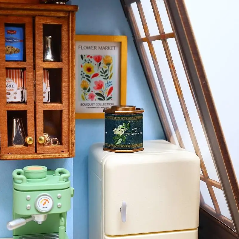 1Pcs Doll House Furniture Accessories 1:12 Doll House Coffee Can Tea Can Model Simulation Item Ornament Miniature Toys