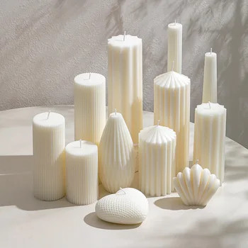 28 Nordic art aromatherapy candles Instagram explosion handmade lines white geometric creative modeling candles 1