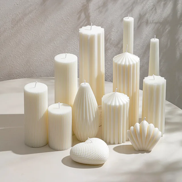 28 Nordic art aromatherapy candles Instagram explosion handmade lines white geometric creative modeling candles 1