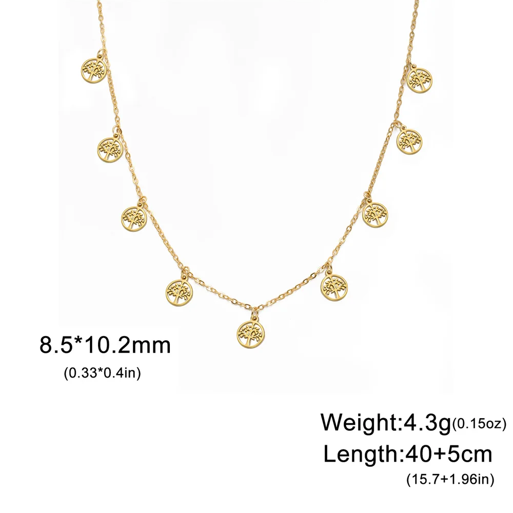Glück Baum Anhänger Halskette Für Frauen Zarte Kette Choker Kragen Mode Charme Edelstahl Halsketten Schmuck Geschenke – Detail 14