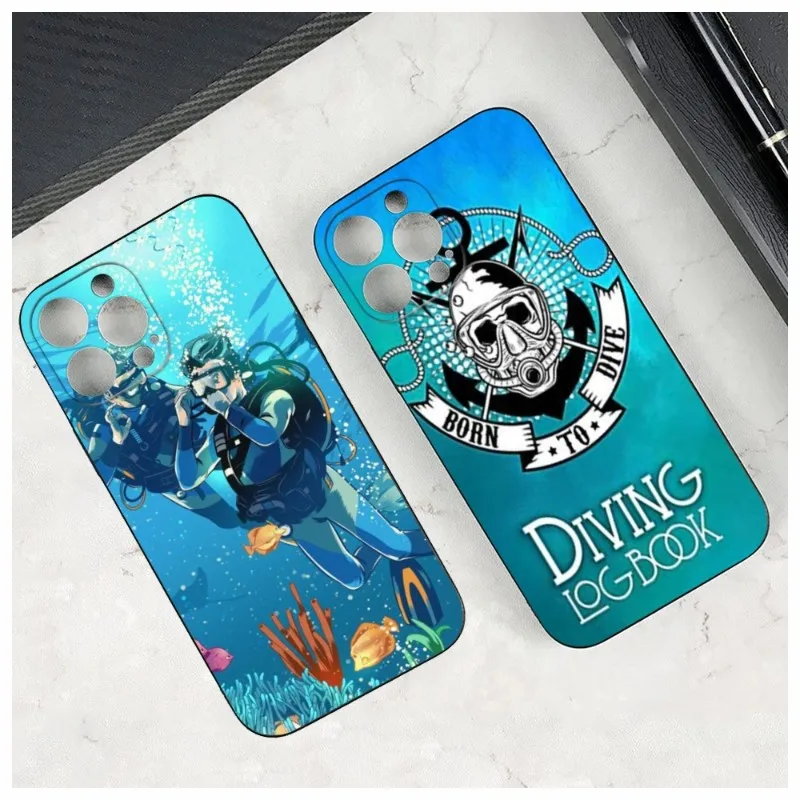 Dive Scuba Divers Custodia Per Telefono Per Iphone14 12 11 Pro Max Mini X Xr Xs 7 8 14 Max Se 2020 Cover Morbida Per Telefono