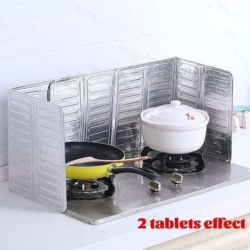 2pcs set Kitchen Splatter Screen Kitchen Splash Guard Cooking Frying Oil Splash Protection Gas Stove Rust Removal Kitchen Protection Against Stove Splashproof Plate