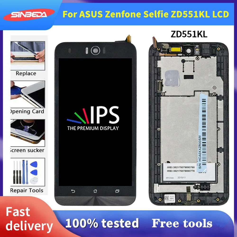 Оригинальный дисплей для ASUS Zenfone Selfie ZD551KL LCD Z00UD Z00UDH с сенсорным экраном дигитайзер