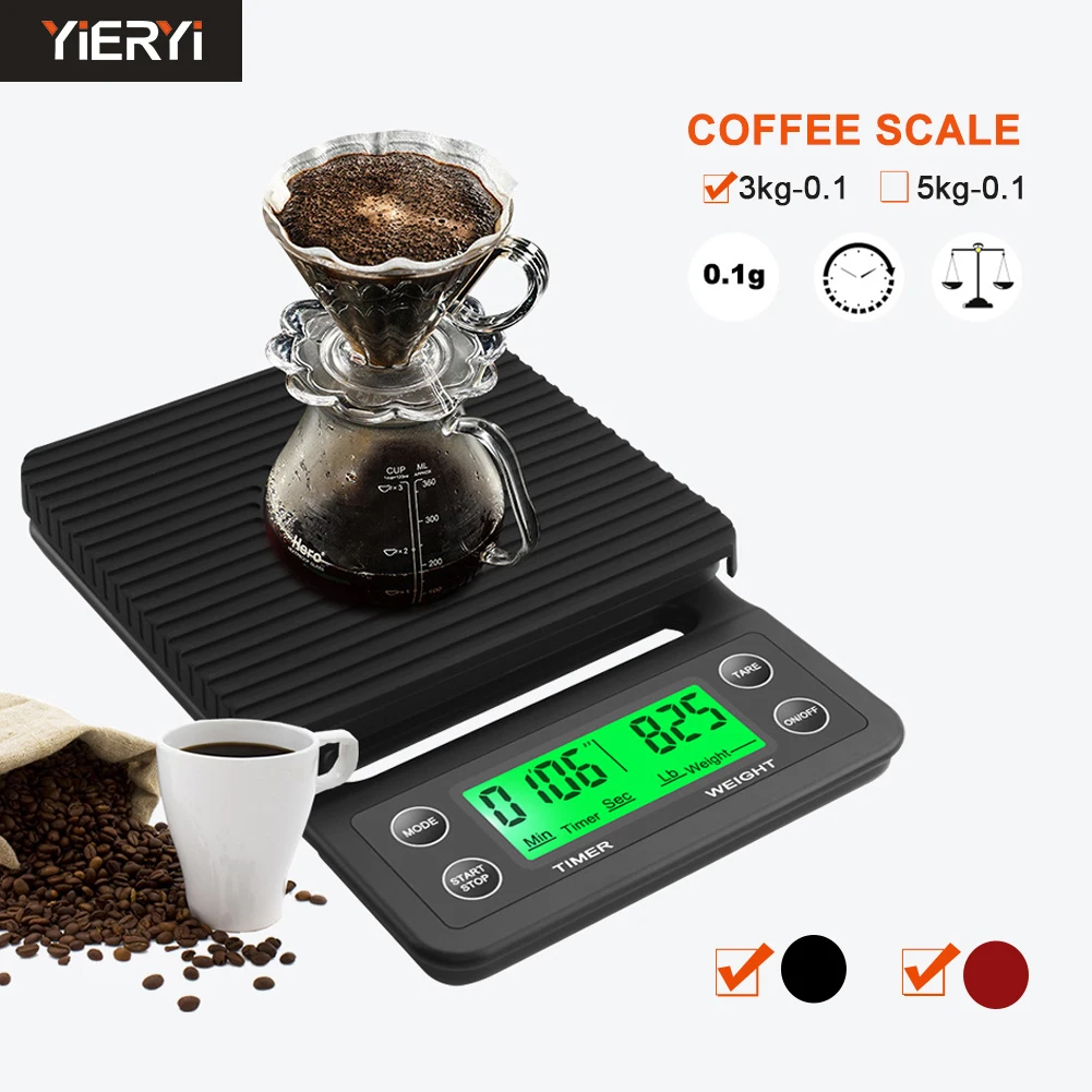 Báscula de café electrónica inteligente para café expreso, café por goteo  manual con temporizador, 2000 g / 0,1 g, herramientas de barista, luz de  Sunnimix balanza de cocina