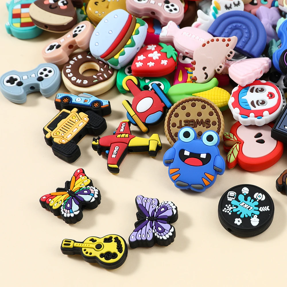 10pcs Food Grade Silicone Teether Beads DIY Toy for Baby Pacifier Clip Beadable Necklaces Accessories