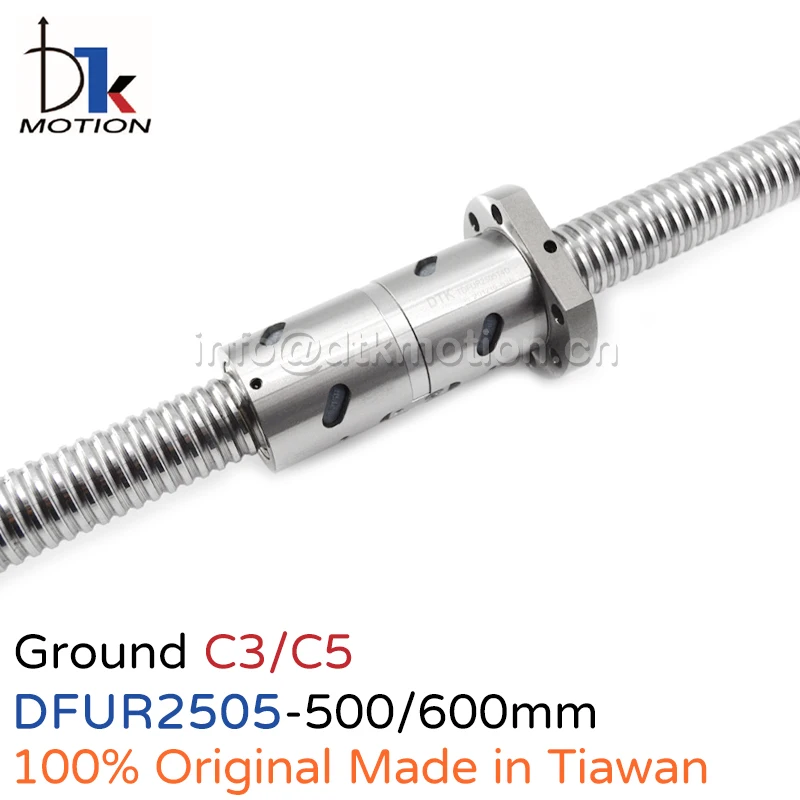 

DTK Motion DFUR2505 C3 C5 Ground Double Nut Lead 5mm Ball Screw 500 600mm Thread Shaft High Precision Flange CNC Grind Spindles
