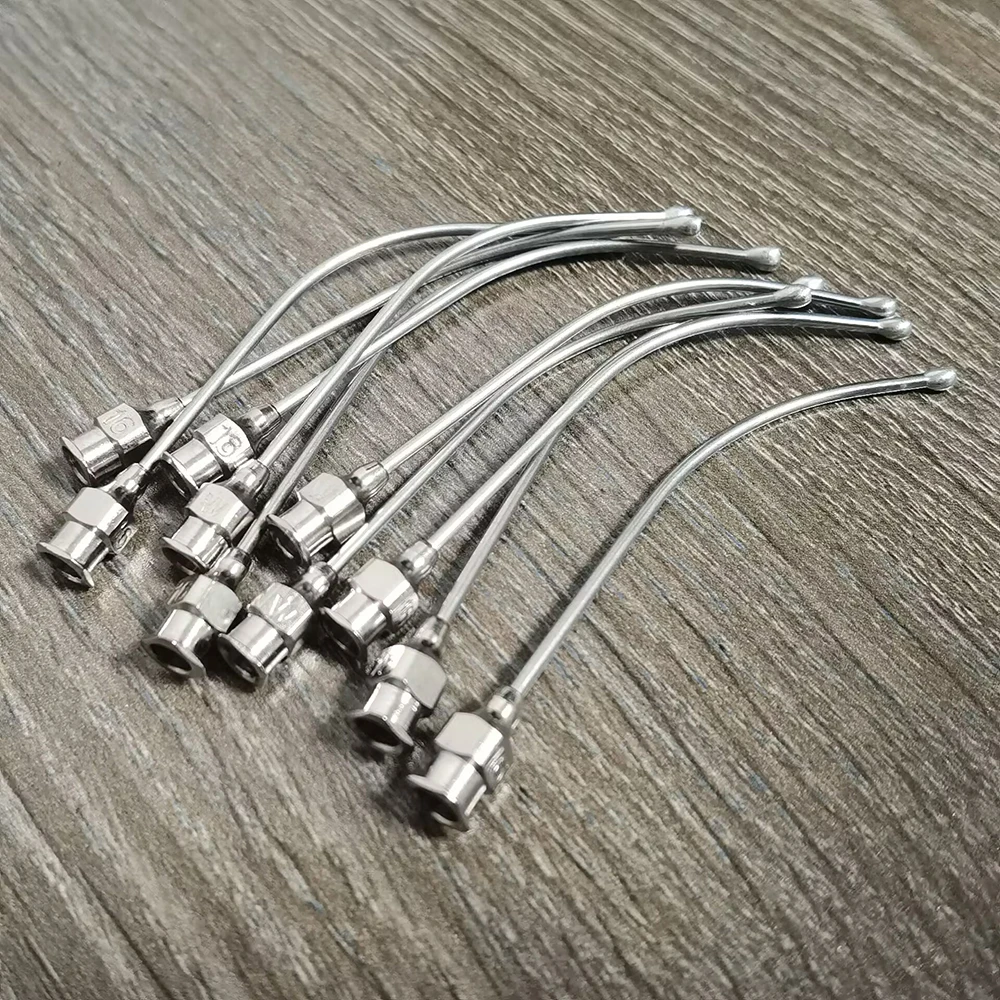 Stainless Steel Gastric Applicator Syringe Nozzle 1 Pcs Rats And Mice/Parrots/Birds/Poultry Livestock/Pets Elbow Needle No.8-20 reusable syringe