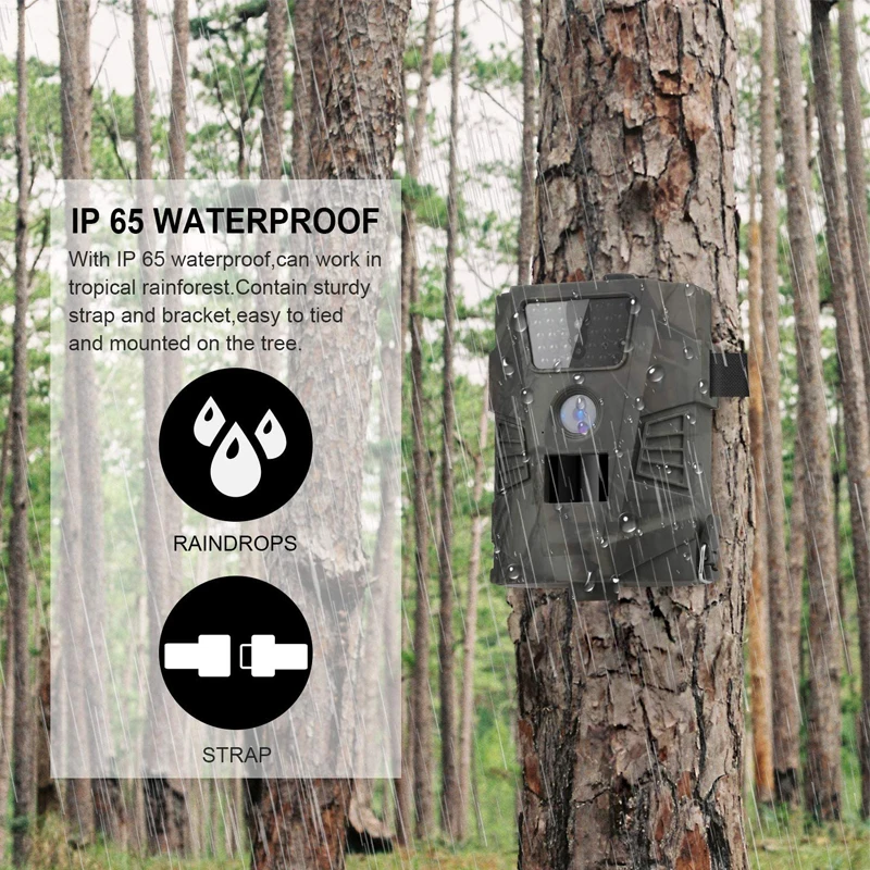 Trail Camera 12MP 1080P Wildlife Scouting Hunting Camera Night Vision Wildlife Trap Game Digital Surveillance Waterproof IP65