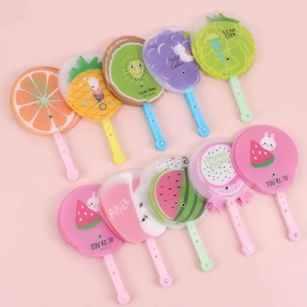 

Высококачественный Складной вентилятор, детские летние Охлаждающие вентиляторы, 2 шт., ручные вентиляторы с мультяшными фруктами, легкий креативный для детей, Лидер продаж