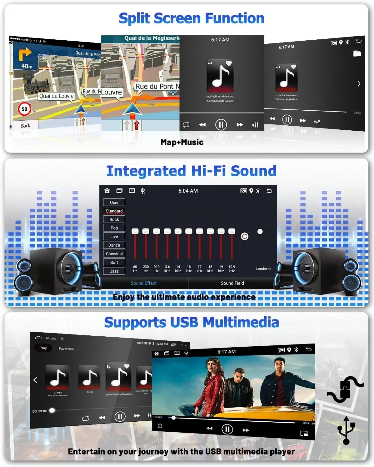 Android Car Radio Multimedia Player with Carplay and Android Auto