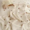 Cotton Muslin Baby Blanket Newborn 6 Layer Gauze Stroller Blanket Bear Embroidery Kids Sleeping Blanket Bedding Baby Item 1