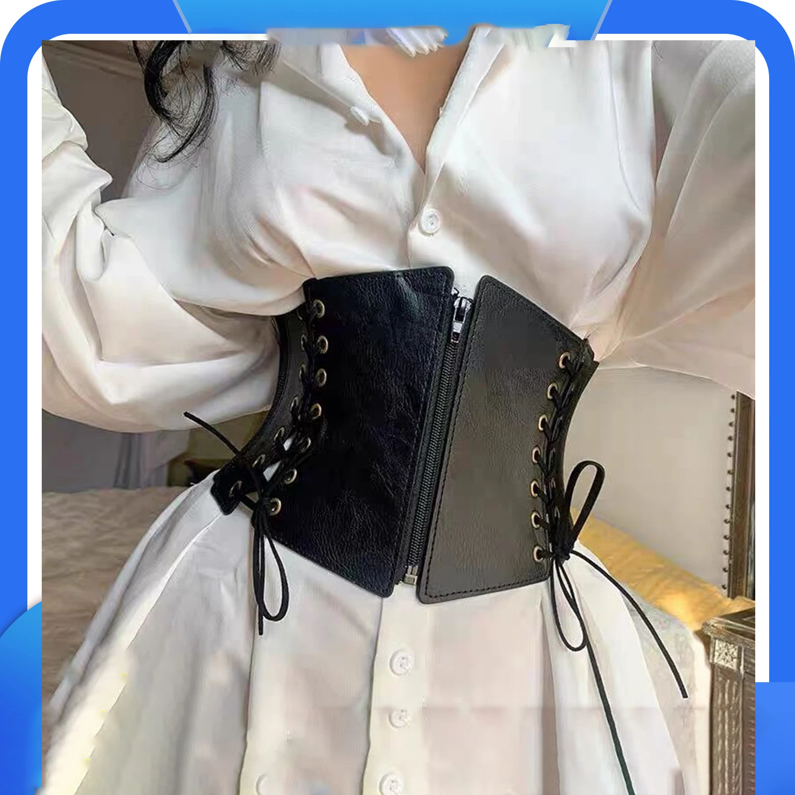 

Fashion Women Corset Wide Belt Pu Leather Slimming Body Shirt Waistband Ladies Elastic High Waist Belt Gothic Dress Girdle