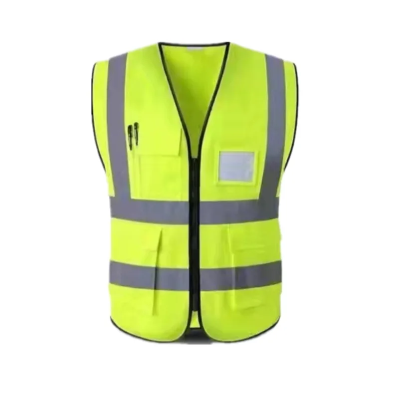 

Reflective vest wholesale with multiple pockets, yellow reflective safety vest, construction zipper, reflective vest