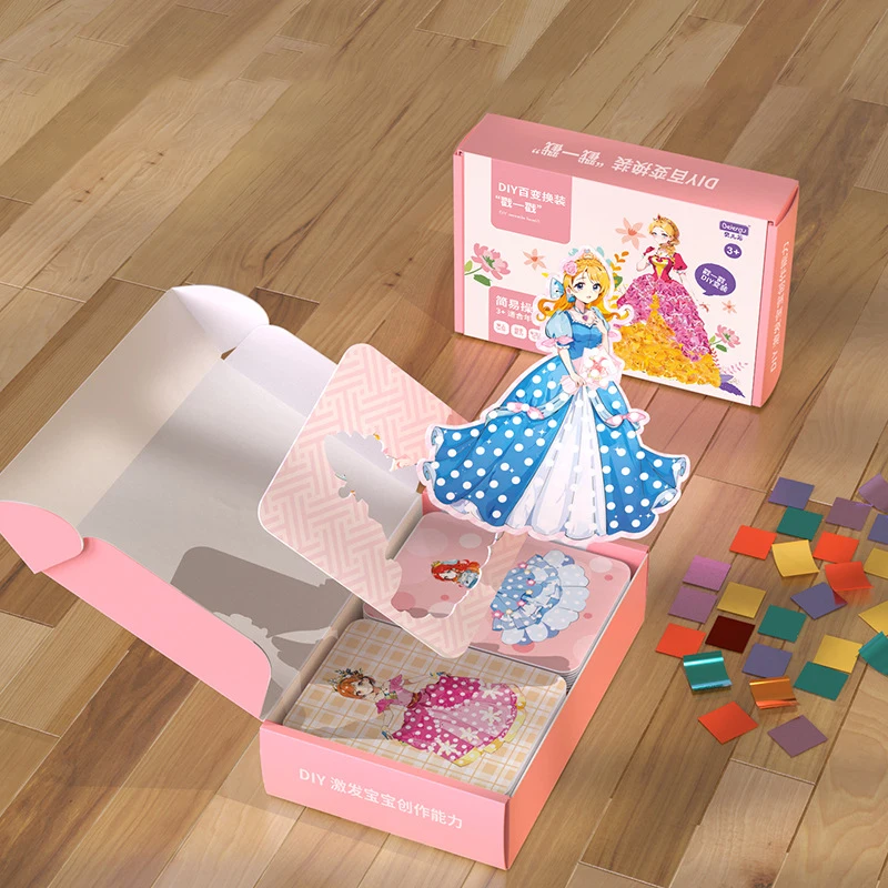 Princess Creative Puzzle Puncture Painting Poke Art DIY Toys Craft Kit