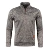 Autumn Men's Half Zipper Sweatshirts Long Sleeve Solid Color Pullover Turtleneck Streetwear Winter Warm Jacket Sport Coats 5