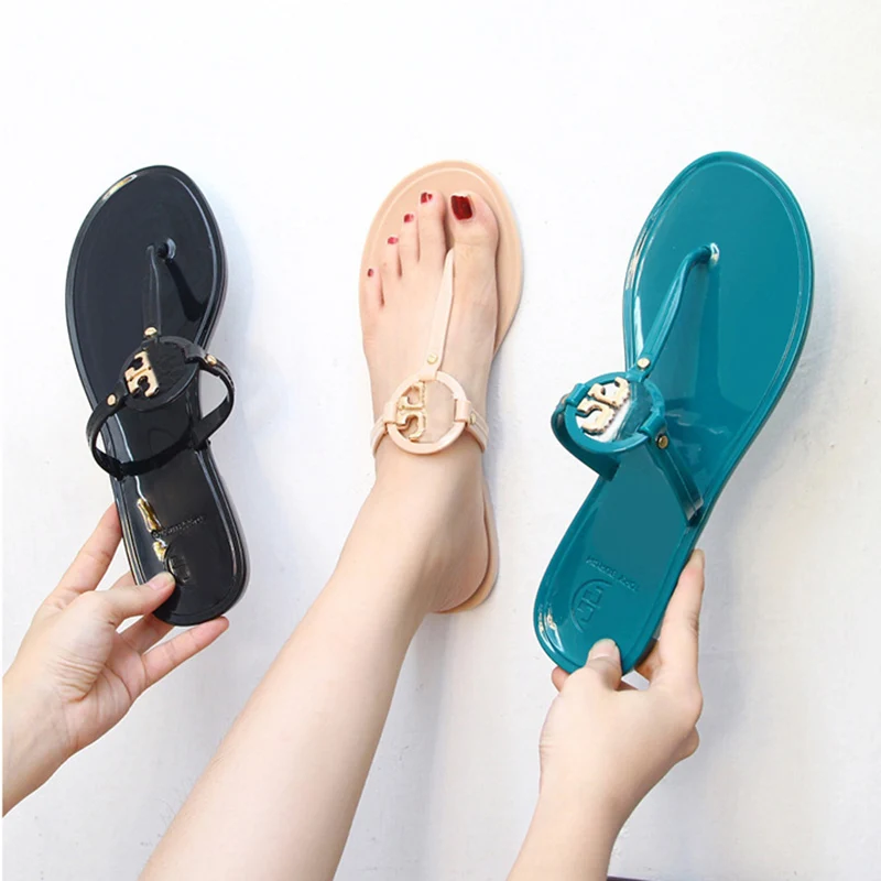 2022 New Style Crystal Summer Jelly Shoes Woman Home Slippers Custom Fashion Designer Flip Flops Slides