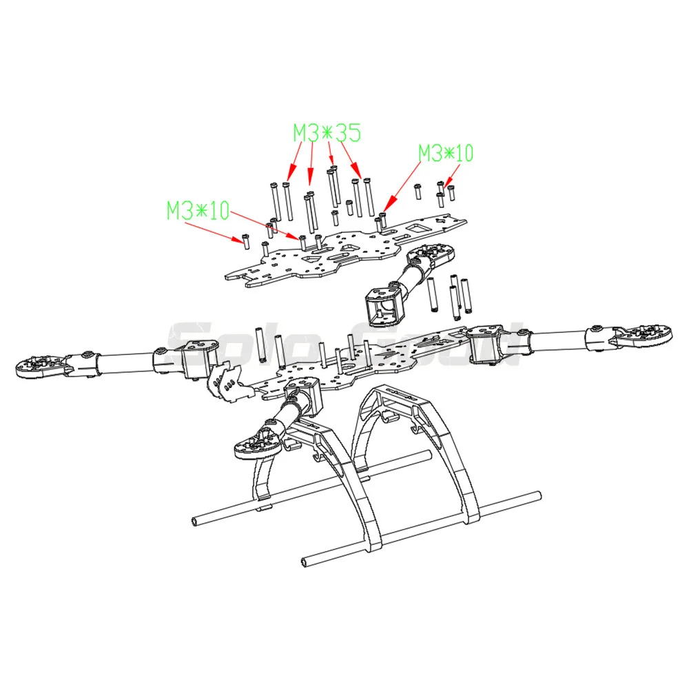 SoloGood Carbon Fiber FPV Drone, Soulload airplane model with carbon fiber frame, remote control, and specifications for size, material, and technical parameters.