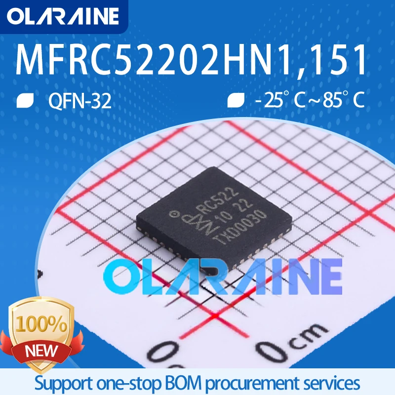 

1-10Pcs MFRC52202HN1,151 SMD HVQFN-32 13.56 MHz NFC/RFID tags and transponders IC chips