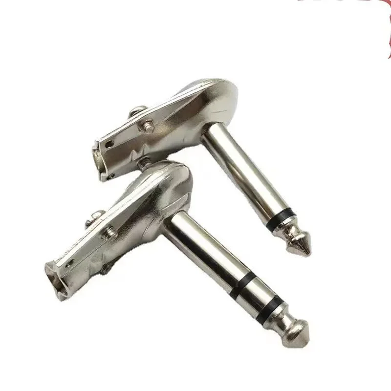 6.35mm 모노 잭 기타 이펙트 페달 커넥터 90도 엘보 6.5 대형 듀얼 코어 오디오 마이크 전력 증폭기 커넥터