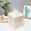 Hand Knitted Cotton Tissue Box Cover Decorative Tissue Holder Napkins Box for Living Room Home Decoration 3