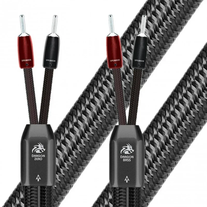 Pair Audiophile Dragon Biwire Speaker Cable Full-Range Speakon Zero & Bass PPS Silver HiFi Audio Loudspeaker Wire images - 6