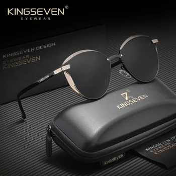 KINGSEVEN Occhiali da sole di lusso alla moda per donna Occhiali da guida con montatura in lega occhi di gatto Occhiali polarizzati UV400 1