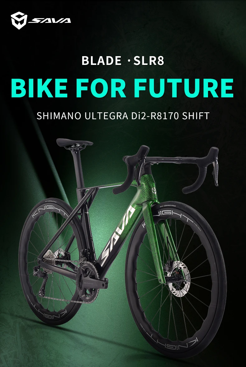 SAVA nueva hoja SLR8 C60 bicicleta de carretera de fibra de carbono, bicicleta DI2 para adultos 700C con componentes SHIMANO ULTEGRA Di2 R8170 bicicleta de carreras de alta gama