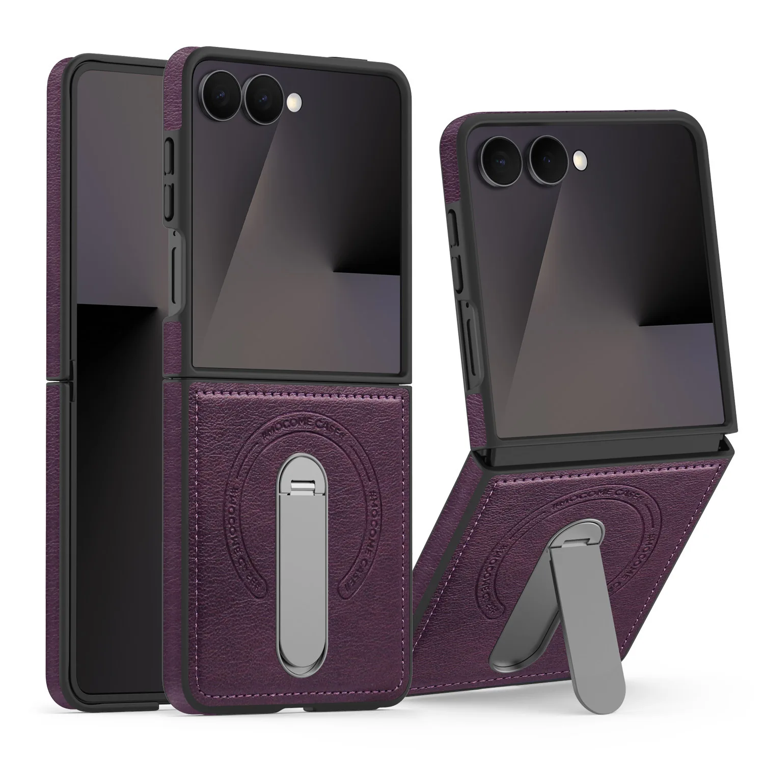 Vegan Leather 360° Rotating Stand Protective Case - Shockproof, Foldable Screen Cover